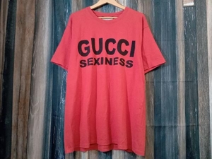 GUCCI グッチ イタリア製 半袖Tシャツ 616036 レッド S 店舗受取可