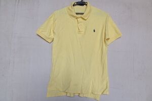 Polo by Ralph Lauren/ポロバイラルフローレン/半袖ポロシャツ/鹿の子素材/ワンポイントししゅう/パステルイエロー/黄/Mサイズ(5/30R)