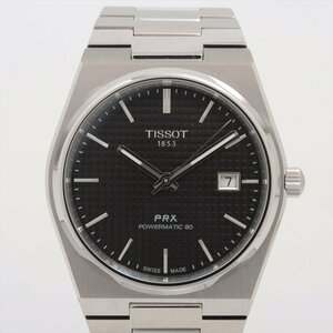 ■ 1円 ～ 正規 中古 美品 参定10.7万■ ティソ TISSOT ■ PRX パワーマティック 80 T137 ■箱保コマ ブラック 機械式 自動巻き シルバー