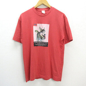 y■ヘリーハンセン/HELLY HANSENフォトプリントTシャツ/速乾【メンズL】MENS/78【中古】