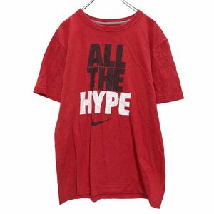 NIKE 半袖 プリント Tシャツ M レッド ブラック ホワイト ナイキ 夏 古着卸 アメリカ仕入 a506-6081