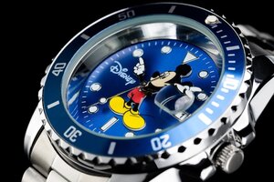 1円～ 1スタ aiko愛用アナザーヘブン×Disney限定/MICKEYミッキーマウス別注コラボ時計ミッキーブルーBLUE5気圧絶版新品逆輸入