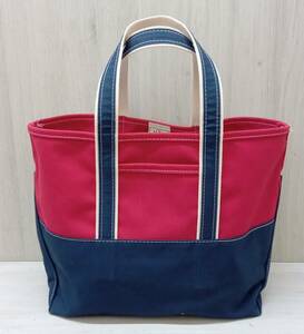 L.L.Bean × BEAMS/エルエルビーン×ビームス/トートバッグ/514917/BOAT AND TOTE/レッド×ネイビー