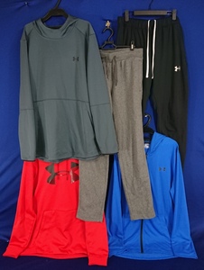 r1_8953s 5枚セット UNDER ARMOUR アンダーアーマー メンズ 大きいサイズ XL-3XL ジャージ スウェット パーカー 上下 セット まとめ