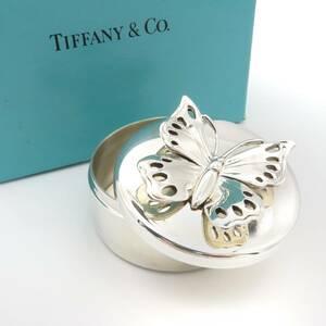 【送料無料】 極希少 美品 Tiffany&Co. ティファニー バタフライ アクセサリー ケース SV925 蝶 小物入れ ピルケース シルバー HA16