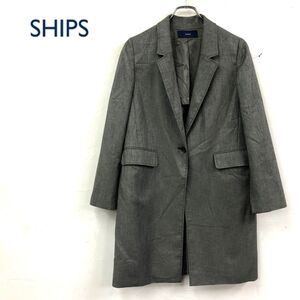 1N1165-W-N◆SHIPS シップス ジャケット ロング丈 背抜き １つボタン きれいめカジュアル レディース◆size:38 オリーブ系 ポリエステル