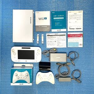 〈動作確認済み〉ニンテンドー WiiU ホワイト 本体 32GB Wii U PRO コントローラー〈箱付〉 縦置きスタンド プレイスタンド ACアダプター