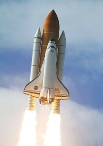 スペースシャトル ロケット打上げ NASA 絵画風 壁紙ポスター 特大A1版585×830mm（はがせるシール式）008A1