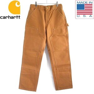 新品 USA製 carhartt B01 ダブルニー ダック ペインターパンツ 32×32 茶系 カーハート アメリカ製 デッドストック D150-25-0016Z