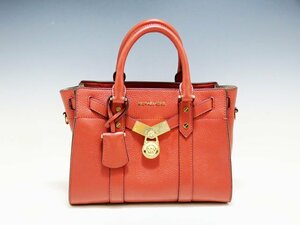 【質】★美品★マイケル コース/MICHAEL KORS　ヌーボー ハミルトンサッチェル スモール ショルダーバッグ 朱色★