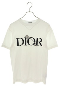 ディオール Tシャツ 20AW 043J625B0554 サイズ:XXS DIOR AND JUDY BLAMEロゴ刺繍Tシャツ 中古 SB01