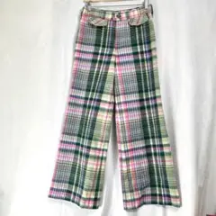 70s GARLAND Check Wool Sailor Pant