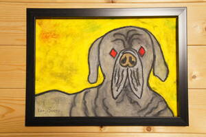 【犬】手描き 肉筆 クレヨン画 絵画 A4サイズ 599,Crayon painting, oil pastel painting, original art