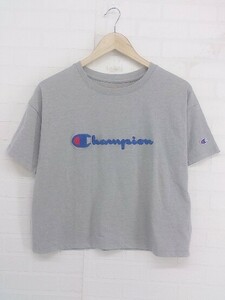 ◇ Champion チャンピオン ロゴ 半袖 Tシャツ カットソー サイズM グレー レディース P