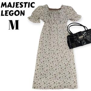 【MAJESTIC LEGON】花柄ロングワンピース★後ろリボン★レディース★