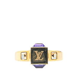 ルイ ヴィトン バーグ ギャンブル リング 指輪 ＃L M65097 ゴールド パープル メッキ レディース LOUIS VUITTON 【中古】