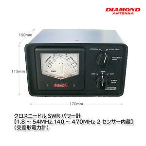 第一電波工業 SX240C（交差形電力計）クロスニードルSWRパワー計【1.8～54MHz、140～470MHz 2センサー内蔵】ダイヤモンドアンテナ