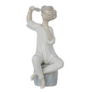 LLADRO リヤドロ ブラシをかける人 陶器人形 フィギュリン 置物 全高約25.5×横約8×奥行約10(cm) NT Bランク