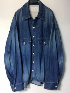 Dessin de Mode BIG WESTERN SHIRT デニムシャツ ビッグ ジャケット インディゴブルー Gジャン