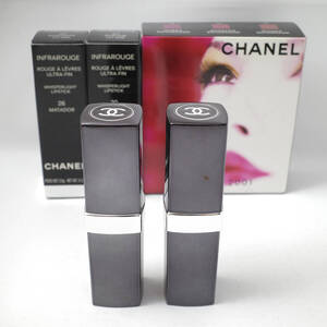 refle【未使用？】 CHANEL　シャネル 2本 アンフラ ルージュ 口紅 オータム 2001年 秋 トリオ セット 20 26 免税店限定品 ［①］