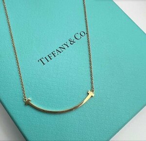 美品中古品 TIFFANY & Co.ティファニーT スマイル ネックレス イエロー スモール