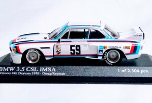 レアもの！！ 本体未使用ミニチャンプス　BMW ３.５ＣＳＬ ＩＭＳＡ １９７６　ホワイト系　１/４３　