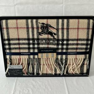 美品未使用　BURBERRY LONDONバーバリー ひざ掛け ノバチェック　キャメル　65×120cm ウール 西川産業株式会社 