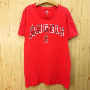 ◎ロサンゼルス エンゼルス MLB Halos◆半袖 Tシャツ カットソー グッズ ユニフォーム 野球◆メンズ 赤 Sサイズ◆A5201