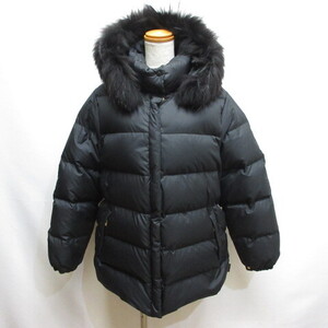 モンクレール MONCLER VALENTINE ヴァレンティーヌ ダウン ジャケット 1 黒 ブラック ラクーンファー フード取外し可 47352-90-69950 正規