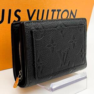 【ほぼ未使用】ルイヴィトン LOUIS VUITTON アンプラント ポルトフォイユ クレア モノグラム 黒 二つ折り財布 ノワール ブラック 男女兼用