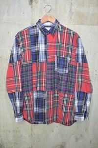 コムデ ギャルソン シャツ COMMEdesGARCONS SHIRT　パッチワーク　チェック　シャツ　M　W18046 IT0232