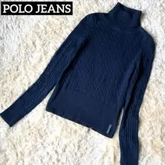 POLO JEANS ラルフローレン タートルネック ケーブルニット ネイビー