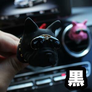 【黒】車 レッド フレブル 芳香剤 車用 ディフューザー クーラー おしゃれ 犬　フレンチブルドッグ　個性的　インテリア　アロマ