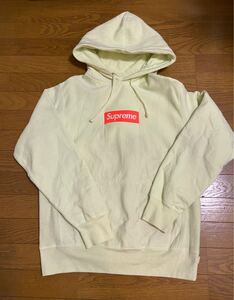  シュプリーム パーカー ライムグリーン M 美品 Supreme 裏起毛 フード付きパーカー