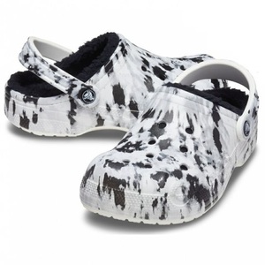 24cm クロックス バヤ ラインド プリンテッド クロッグ Baya Lined Printed Clog ホワイト ブラック M6W8 ボア 新品