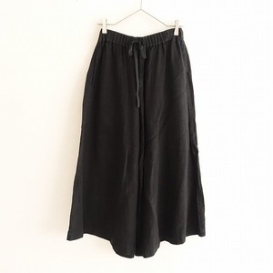 【定価2.7万】パドカレ pas de calais *ツイルパンツ*36麻リネンサルエルパンツ黒ブラックボトムスワイド(1-2405-533)【82F42】