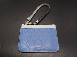 ■美品■ FURLA フルラ レザー カードケース カード入れ パスケース 定期入れ レディース ライトブルー系 DE3182