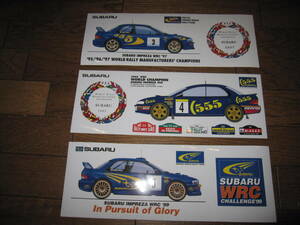 ★555 SUBARU WRC　チャンピオン記念ステッカー3枚セット　今となっては激レア！！　CG8 & CG8WRC★