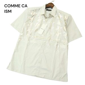 【新品 未使用】 COMME CA ISM コムサイズム 春夏 箔プリント★ 半袖 シャツ Sz.L　メンズ　A4T03911_4#A