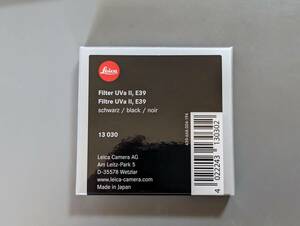 新品未開封 LEICA ライカ LEICA E39 UVa Ⅱ フィルター 13030 ブラック