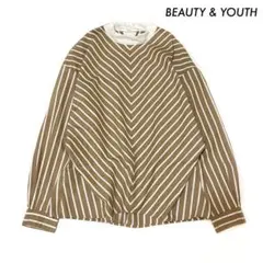 BEAUTY & YOUTH★コットンストライプ クレリックプルオーバー