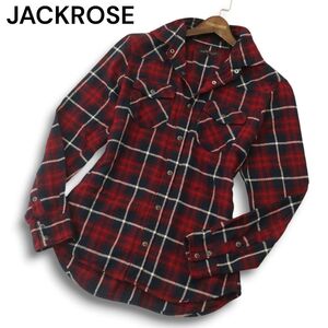 JACKROSE ジャックローズ 秋冬 長袖 ウエスタン★ チェック ネル シャツ Sz.4　メンズ 日本製　A4T10512_A#B