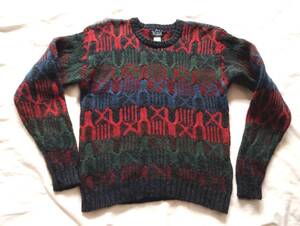 ウールリッチWoolrich ８０’ｓ９０’ｓ総柄　３ＤセーターＬ