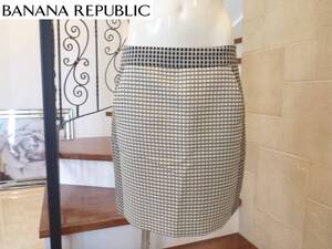 美品　BANANA REPUBLIC　バナナリパブリック★ 黒×白　スリムデザイン　スカート　6　　L相当