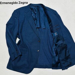 超希少3XL!エルメネジルドゼニア【極上のシルク混】Ermenegldo Zegna TRAVELLER ASPE テーラード ジャケット 日本製 ネイビー 濃紺 KBE7