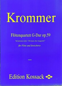 Franz Krommer Fltenquartett G-Dur Op.59 Variationen uber (フルート+ヴァイオリン+ヴィオラ+チェロ)輸入楽譜 洋書