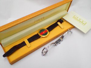 GUCCI　グッチ　レディース　ウォッチ　2点　1500L　シルバーカラー　3001M　シェリーライン文字盤　ギャラ・ケース付　ジャンク　腕時計