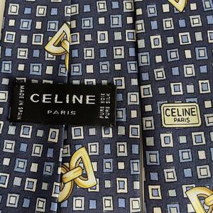 CELINE(セリーヌ) ネイビーマイクロスクエアネクタイ