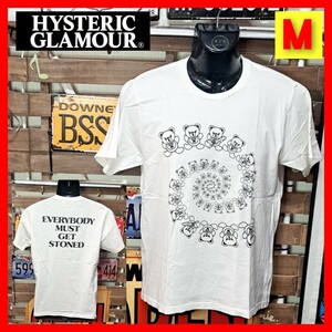 HYSTERIC GLAMOUR ヒステリックグラマー　ヒスベアー　ファックベア　プリント　半袖Tシャツ　Ｍ　ホワイト