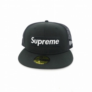 未使用品 シュプリーム SUPREME Box Logo Mesh Back ニューエラ ボックスロゴ メッシュキャップ 帽子 7 3/8 58.7cm 黒 ブラック メンズ